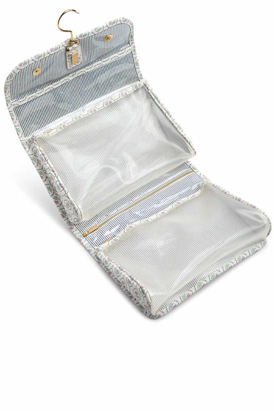 LUXE Hanging Toiletry ANTIBES
  with Navy Pinstripe Liner