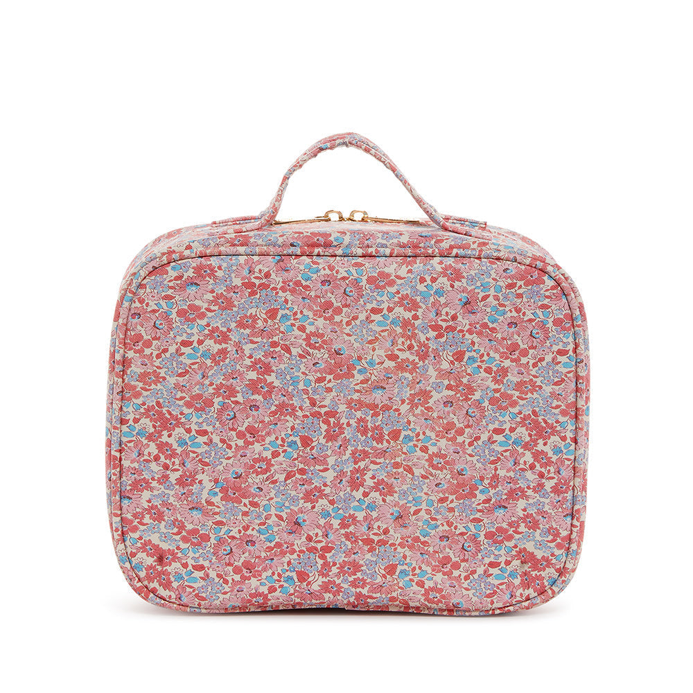 Cosmetic Toiletry Case - Marseille With Pink Pinstripe Liner