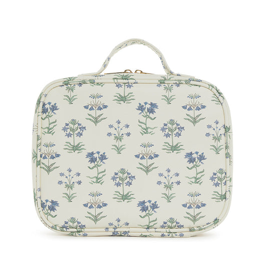 Cosmetic Toiletry Case - Provence With Green Pinstripe Liner