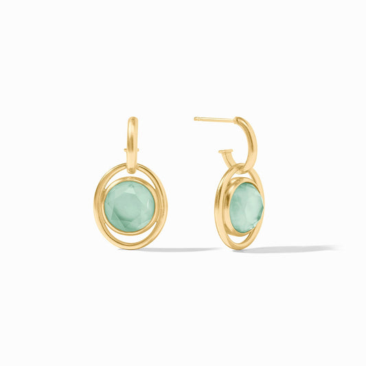Laguna Hoop & Charm Earring - Iridescent Aquamarine Blue