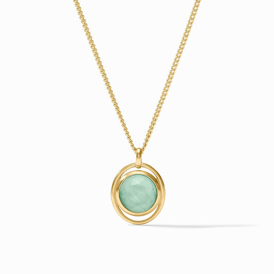 Laguna Solitaire Necklace - Iridescent Aquamarine Blue