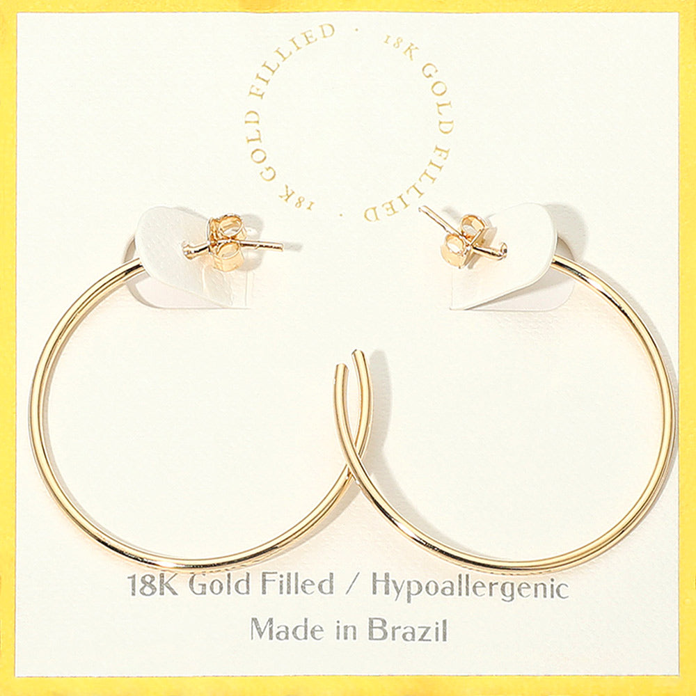 18K Gold Filled Hypoallergenic Open Hoop Earrings