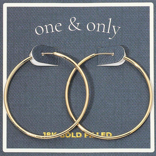 18K Gold Filled Classic Thin Hoop Earrings