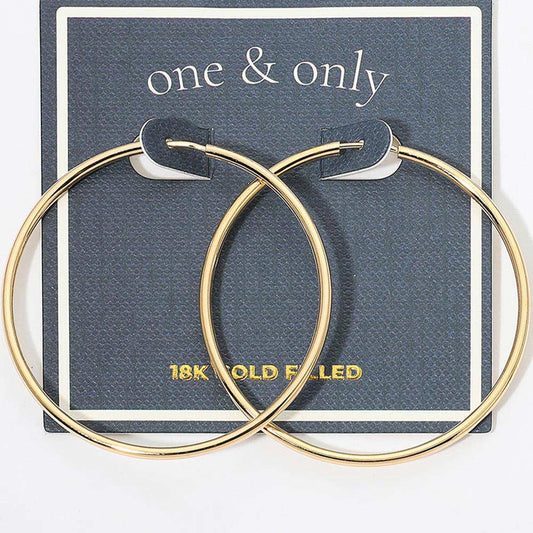 18K Gold Filled Classic Thin Hoop Earrings
