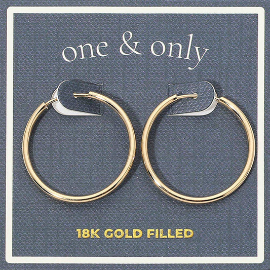 18K Gold Filled Classic Thin Hoop Earrings