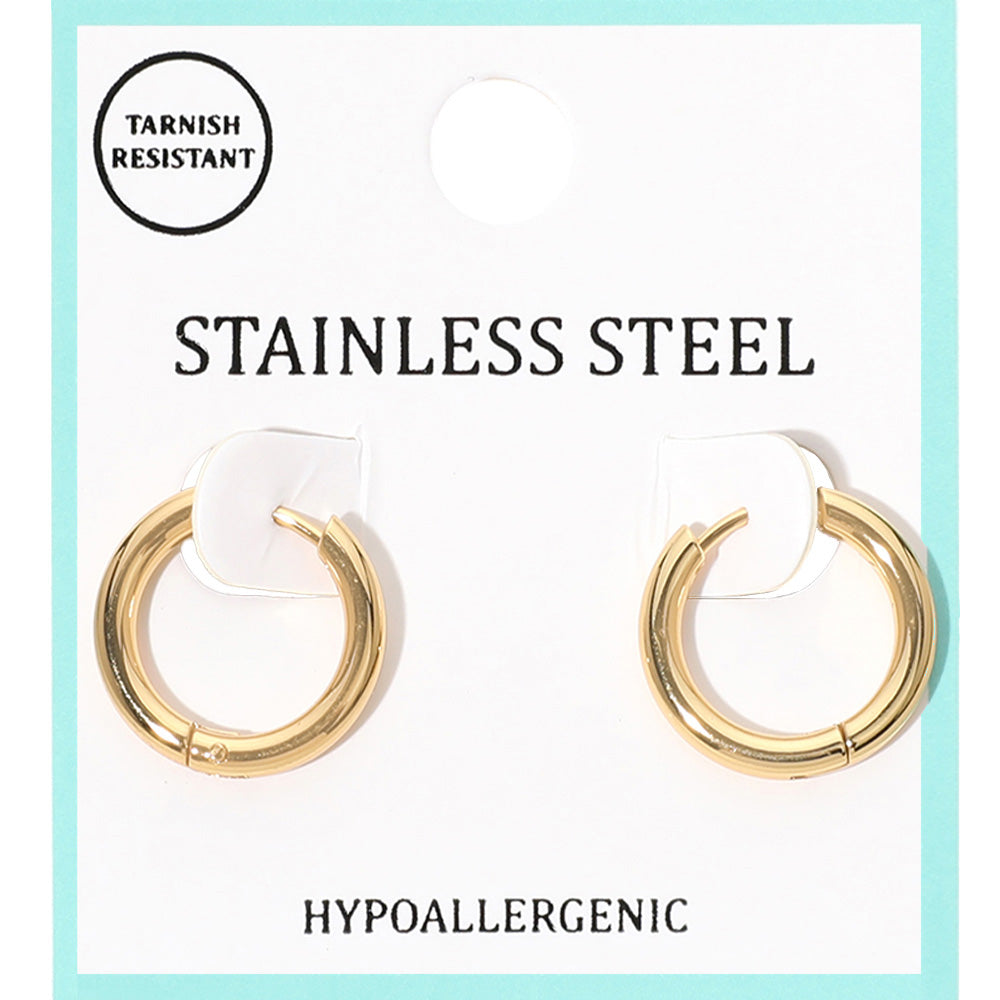 Stainless Steel Hypoallergenic Mini Huggie Hoop Earrings