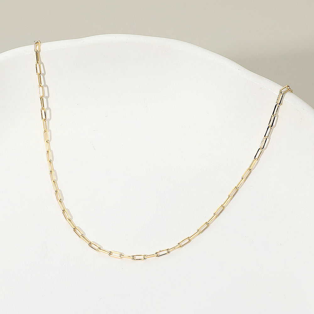 18K Gold Filled Paperclip Chain Necklace