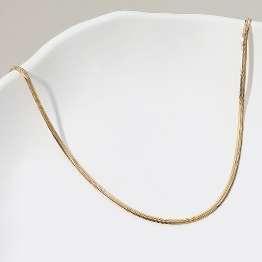 SECRET BOX_Stainless Steel Herringbone Chain Necklace