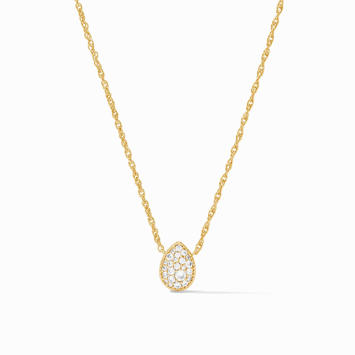 Pave Teardrop Delicate Necklace in Cubic Zirconia