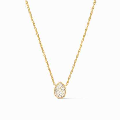 Pave Teardrop Delicate Necklace in Cubic Zirconia