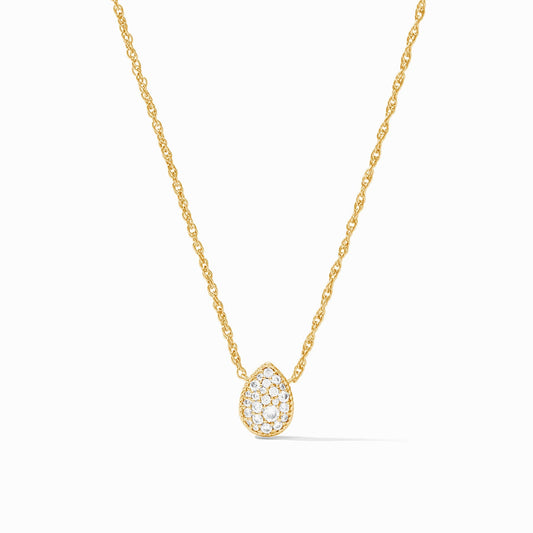 Pave Teardrop Delicate Necklace in Cubic Zirconia