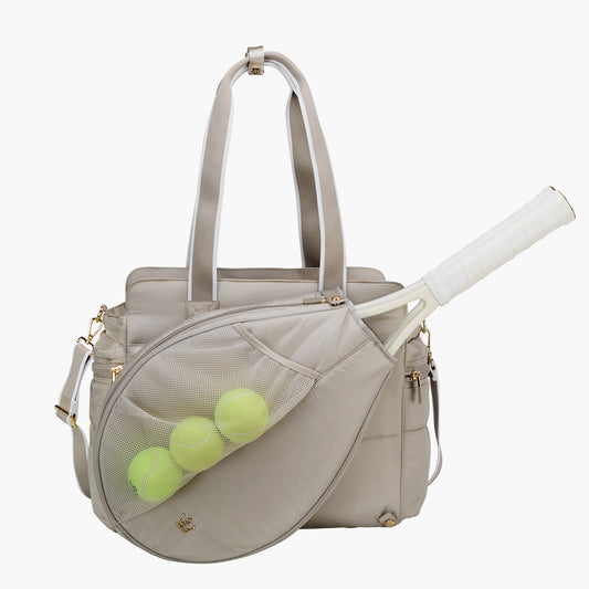 Mega Fluff Convertible Tennis Tote - Dark Grey Taupe