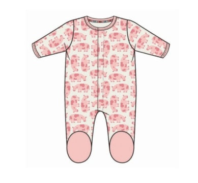 Organic Cotton Footie Pink Cow