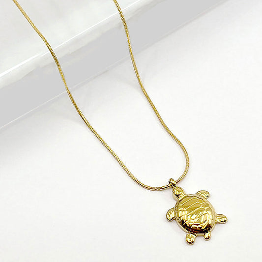 Stainless Steel Sea Turtle Pendant Necklace