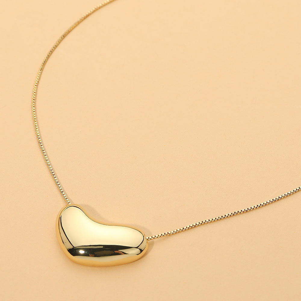 18K Gold Dipped Organic Bean Pendant Necklace