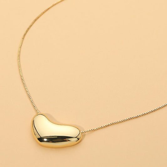 18K Gold Dipped Organic Bean Pendant Necklace