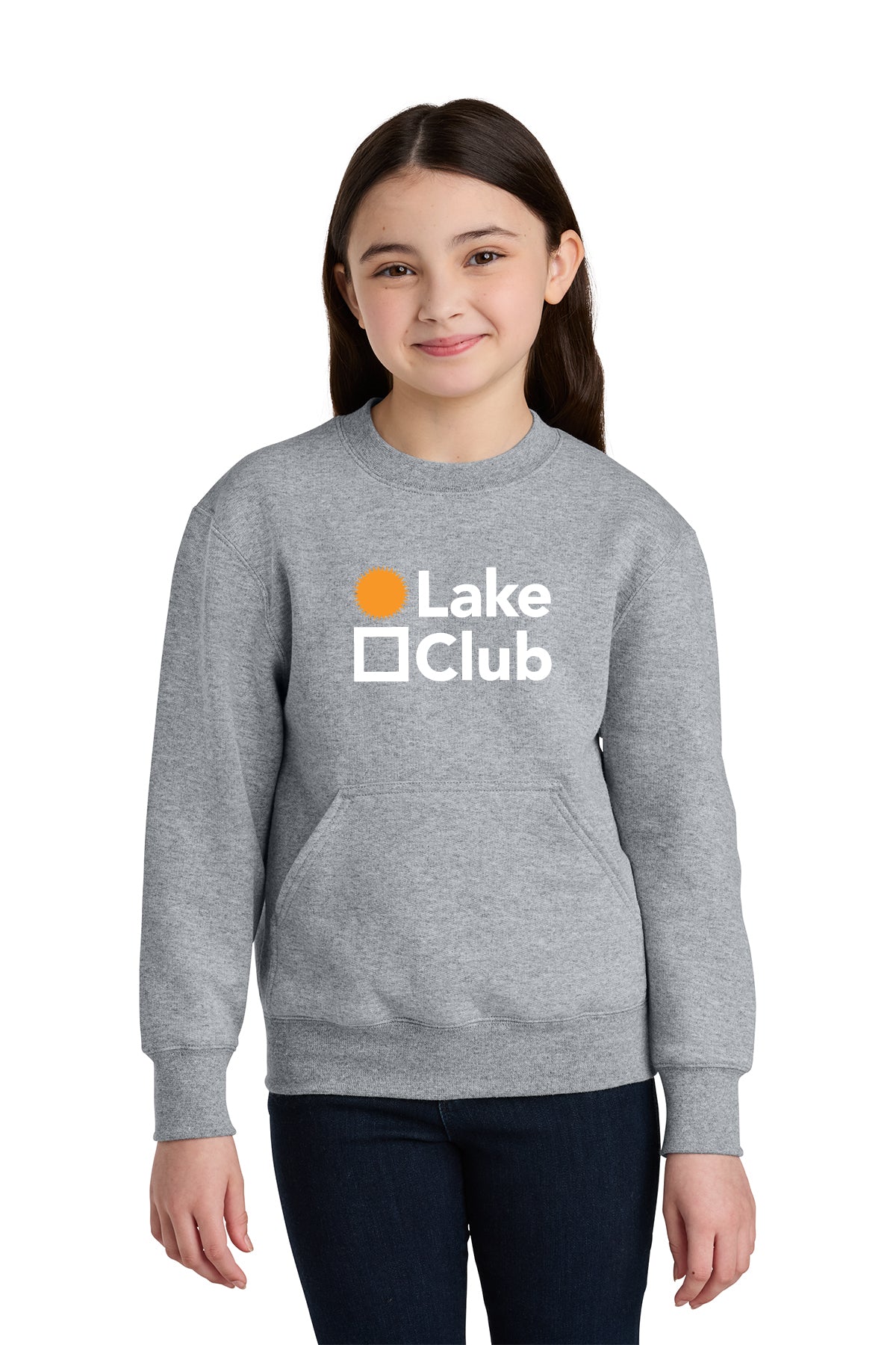 Port & Co Youth Core Fleece Crewneck Pocket Sweatshirt