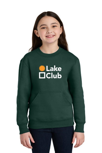 Port & Co Youth Core Fleece Crewneck Pocket Sweatshirt