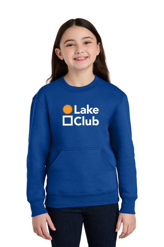 Port & Co Youth Core Fleece Crewneck Pocket Sweatshirt