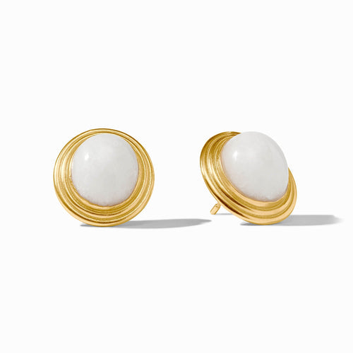Portofino Stone Stud - White Jade