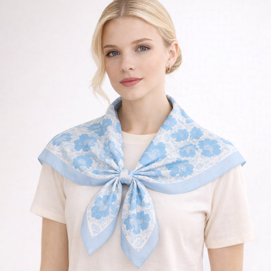 Floral Print Square Bandana Scarf