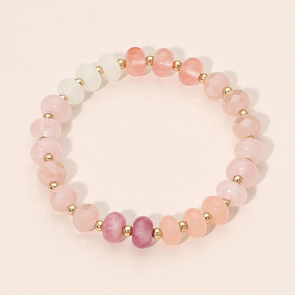 Beaded Stretch Bracelet in Pink
