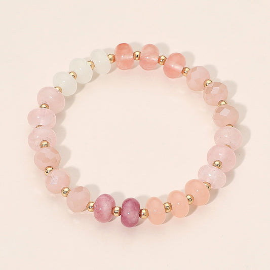Beaded Stretch Bracelet in Pink