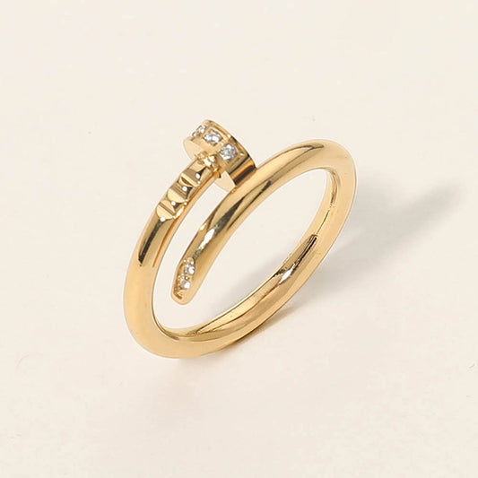 SECRET BOX_Stainless Steel Stone Pave Nail Wrap Ring
