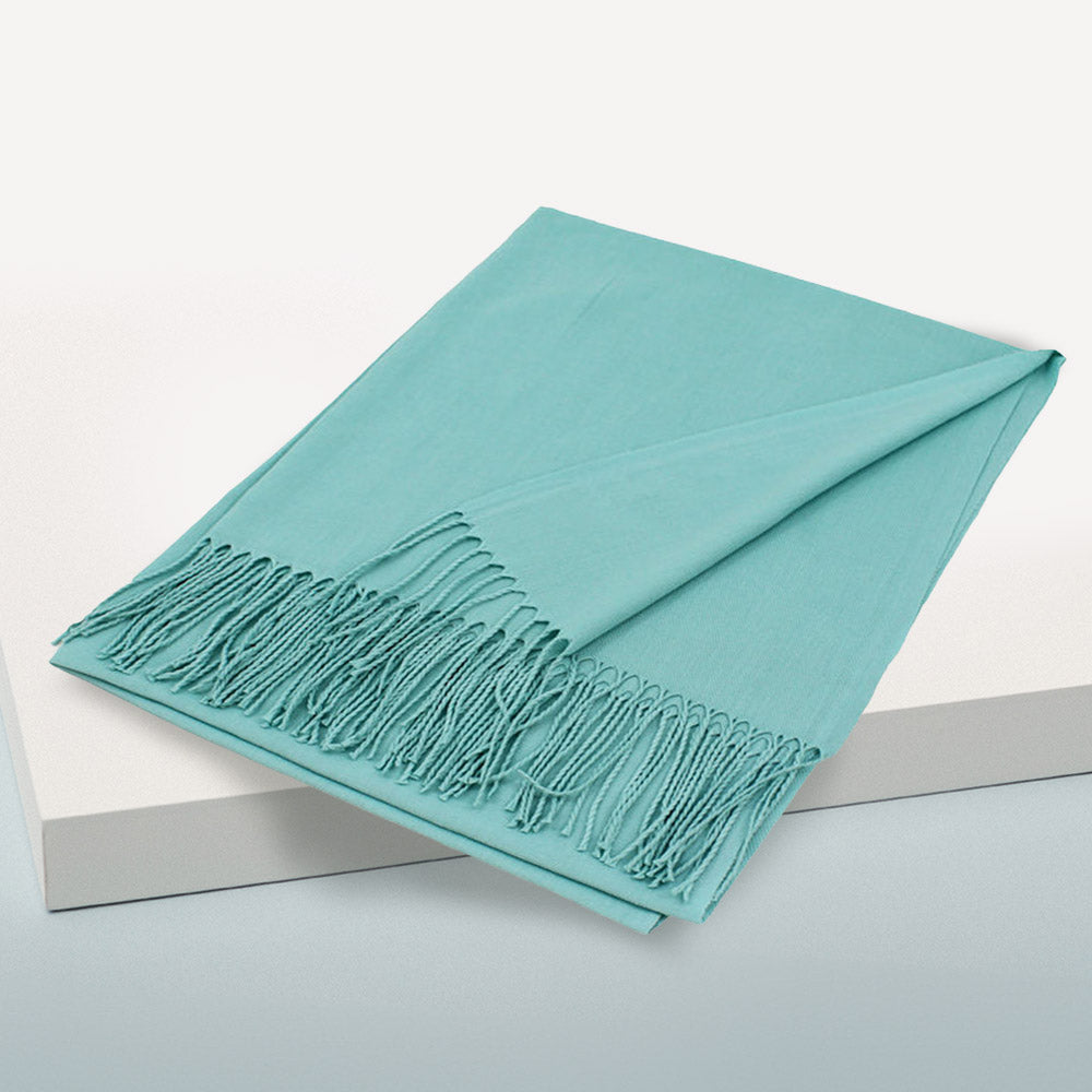 Solid Color Pashmina Scarf Shawl Aqua