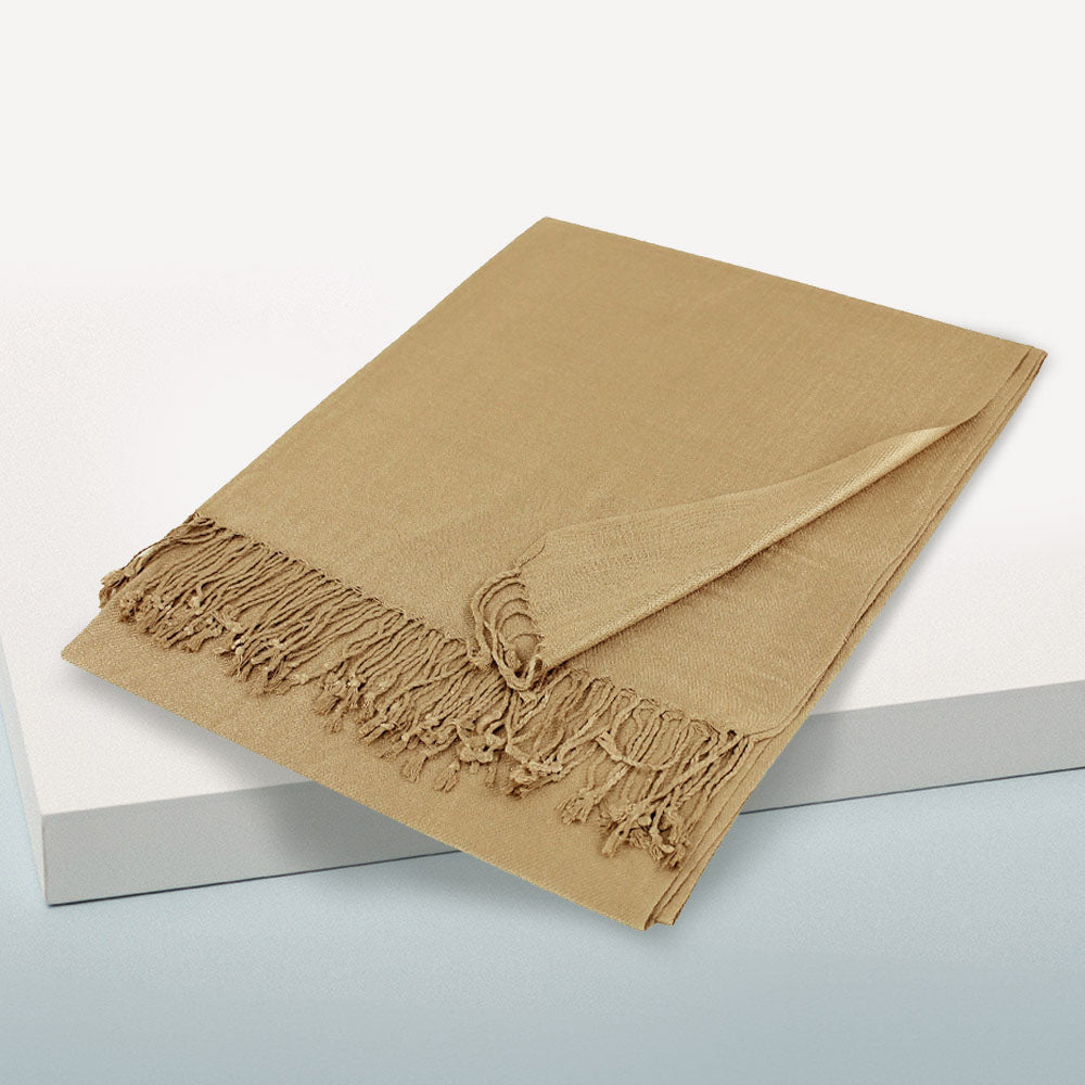 Solid Color Pashmina Scarf Shawl Taupe