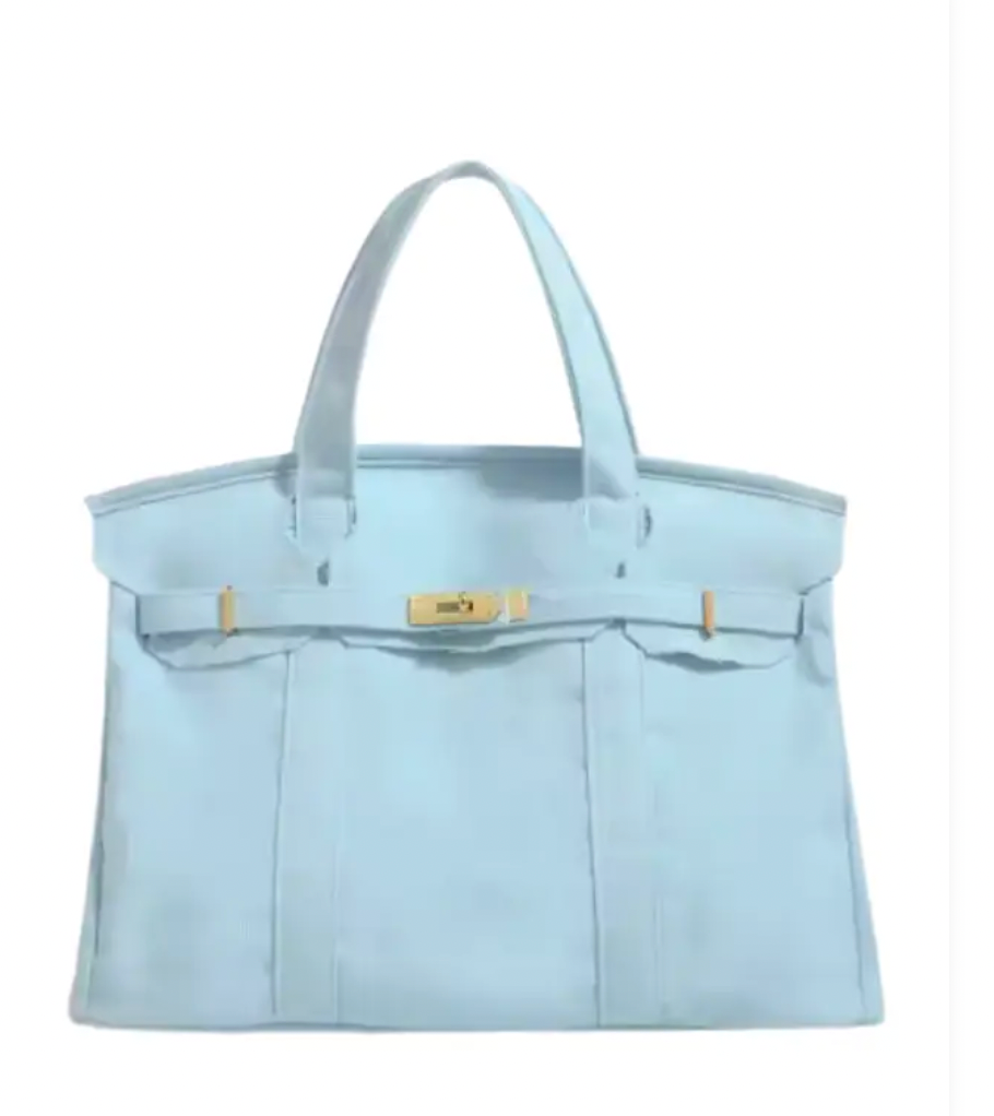 Handmade Premium Cotton Canvas Boat Soliday Baby Blue