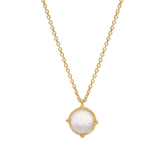 Honeybee Solitaire Necklace - Iridescent Clear Crystal