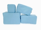 Nylon Pouch Cosmetic Bags- Carolina Blue / Large