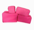 Nylon Pouch Cosmetic Bags- Bubblegum Pink / Medium