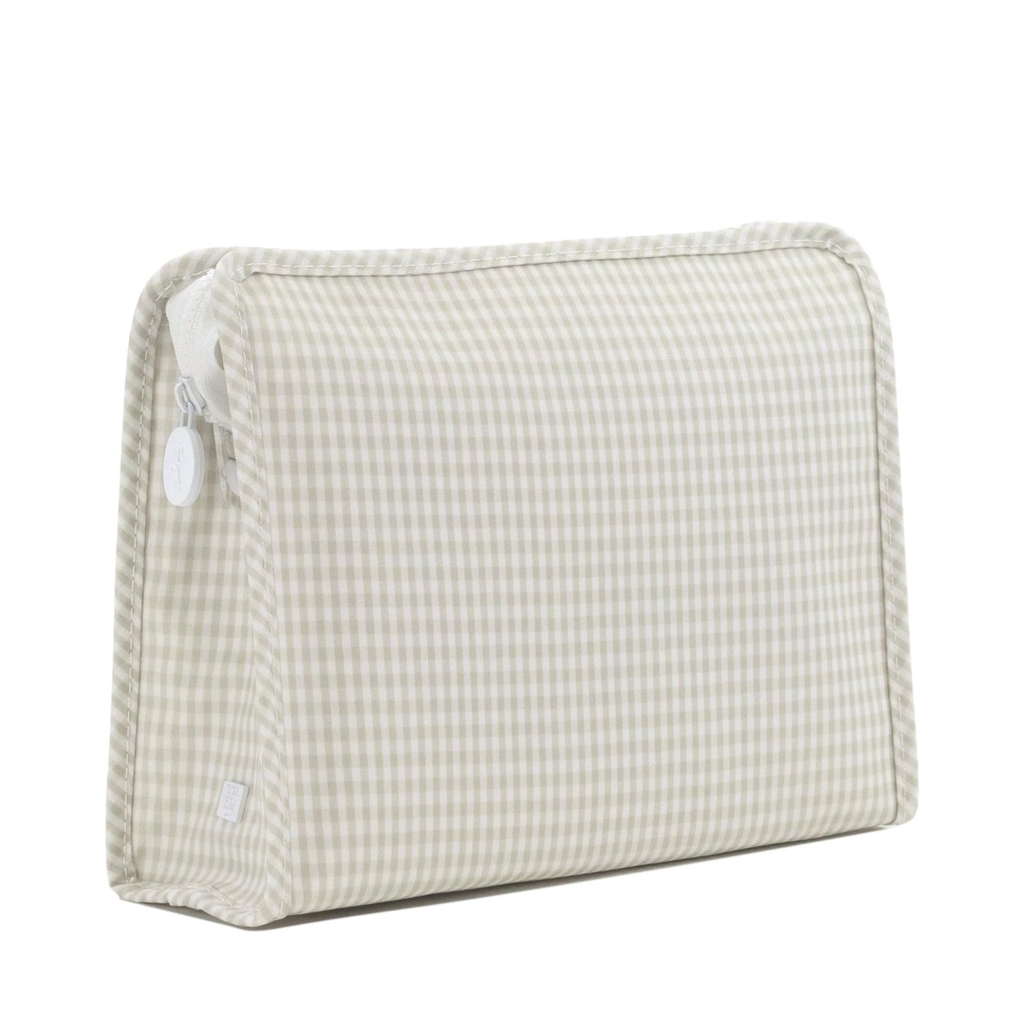 Roadie Large Zip Pouch -  Gingham Pearl Grey