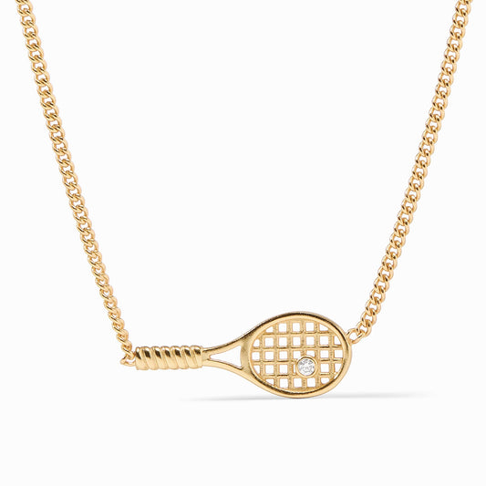 Tennis Racquet Delicate Necklace - Cubic Zirconia