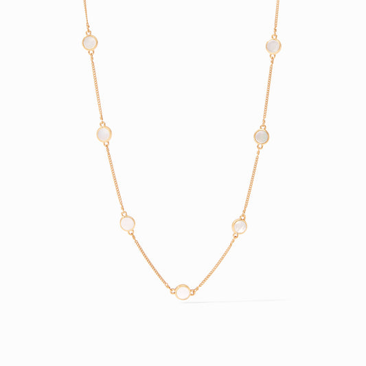Valencia Delicate Station Necklace - Mother of Pearl