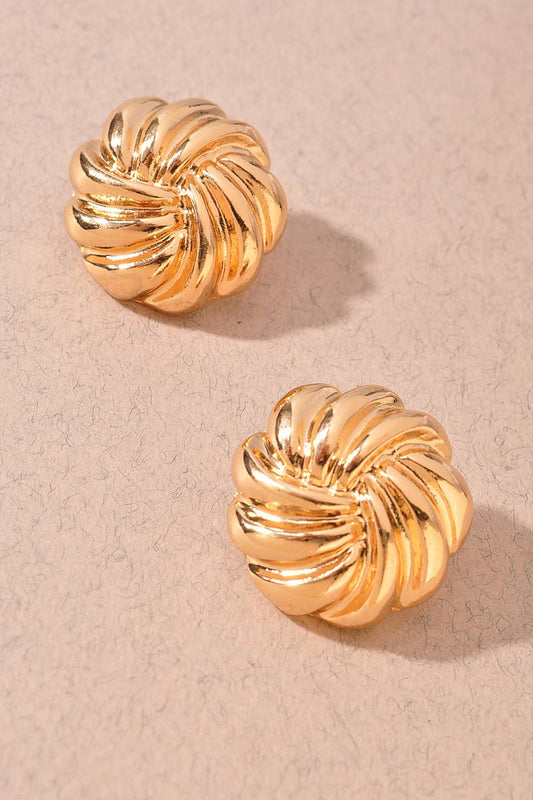 ROUND METAL KNOT EARRINGS: Gold