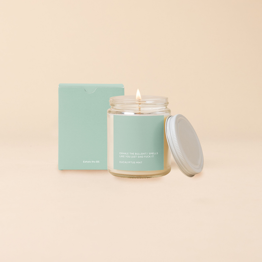 Candle Jar w/Lid - Good Vibes Only: Exhale the BS