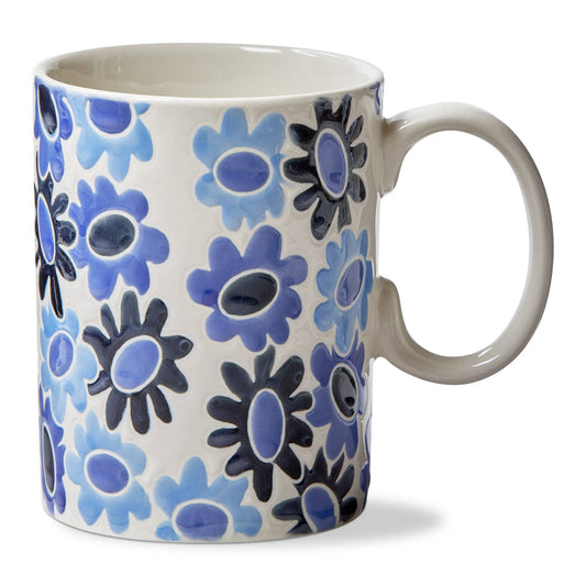 Mod Flower Mug Blue Stoneware Everyday