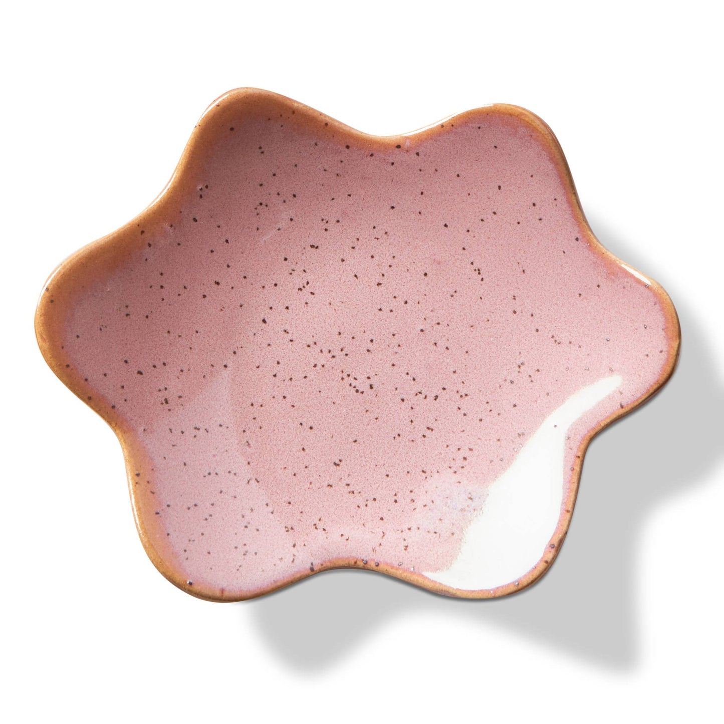 Organic Wave Trinket Dish Small Pink Stoneware Everyday
