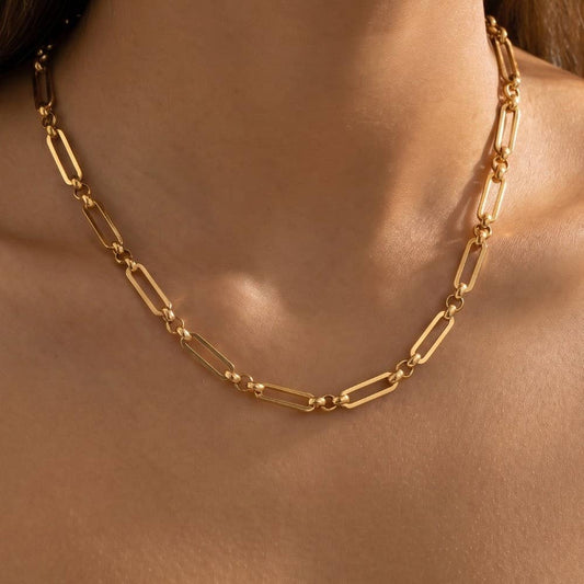 Stainless Steel Dainty Oval Chain Link Necklace: G