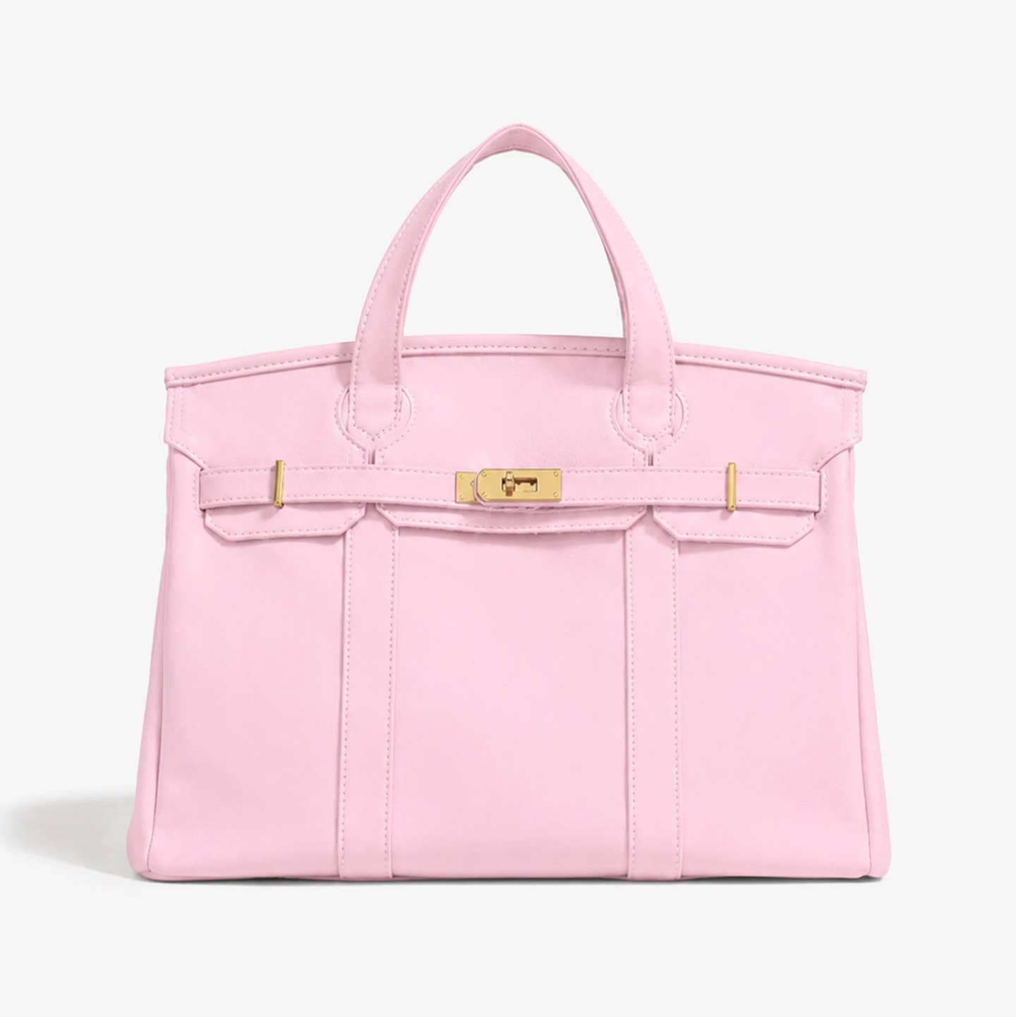 Handmade Premium Cotton Canvas Boat Bag Solid Color Light Pink