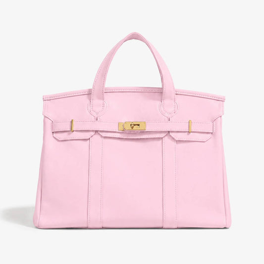 Handmade Premium Cotton Canvas Boat Bag Solid Color Light Pink