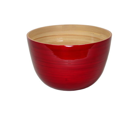 Bamboo Serving Bowl: Red