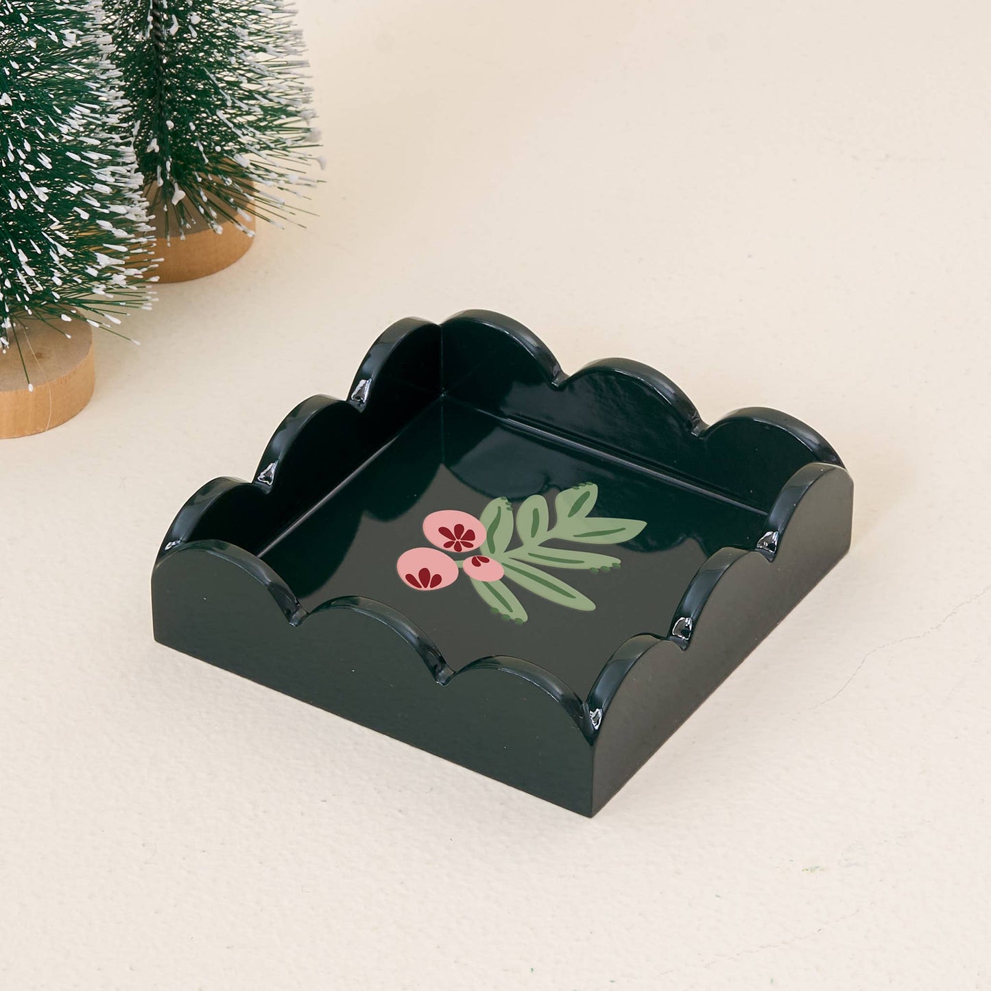 Scallop Trinket Tray-Jolly Sprig Green