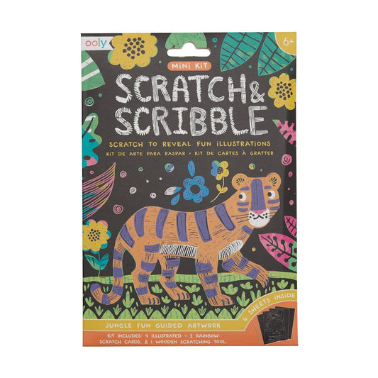 Mini Scratch & Scribble Art Kit: Jungle Fun - 7 PC Set