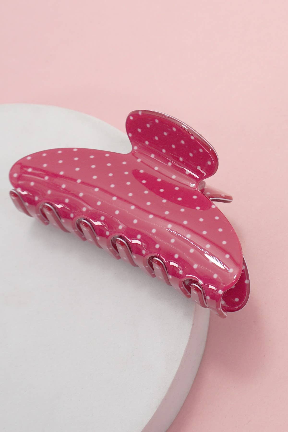 Polka Dot Hair Claw Clip | Red