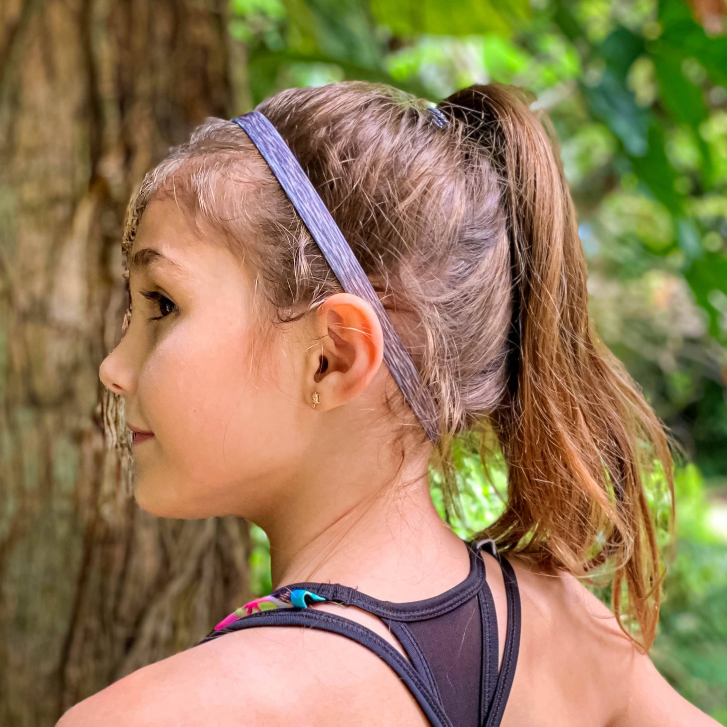 No Slip Elastic Thin Sports Headbands for Girls  Space Tie Dye