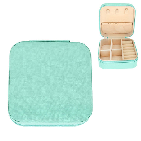 Monochromatic Pu Leather Jewelry Box : Turquoise